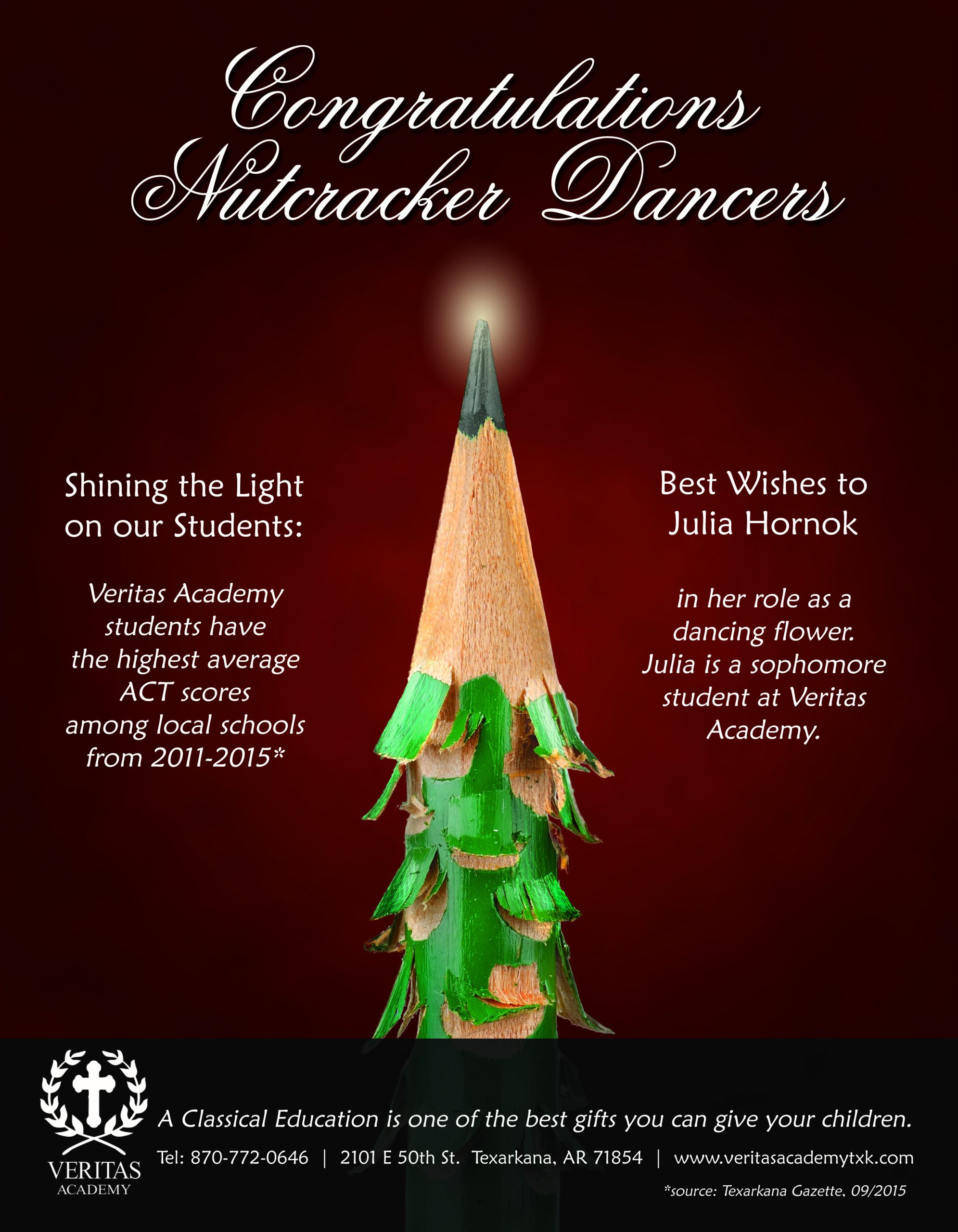 Nutcracker Ad for Local School