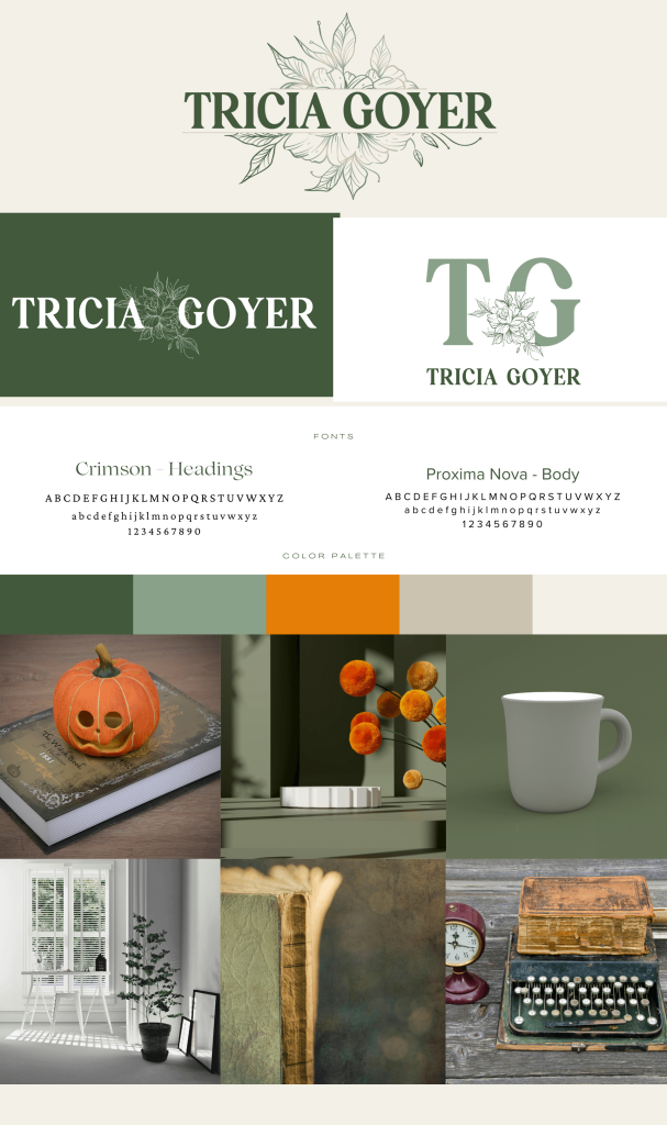 Tricia Goyer's mood board created by Karen Lewis of Simply Amusing Designs